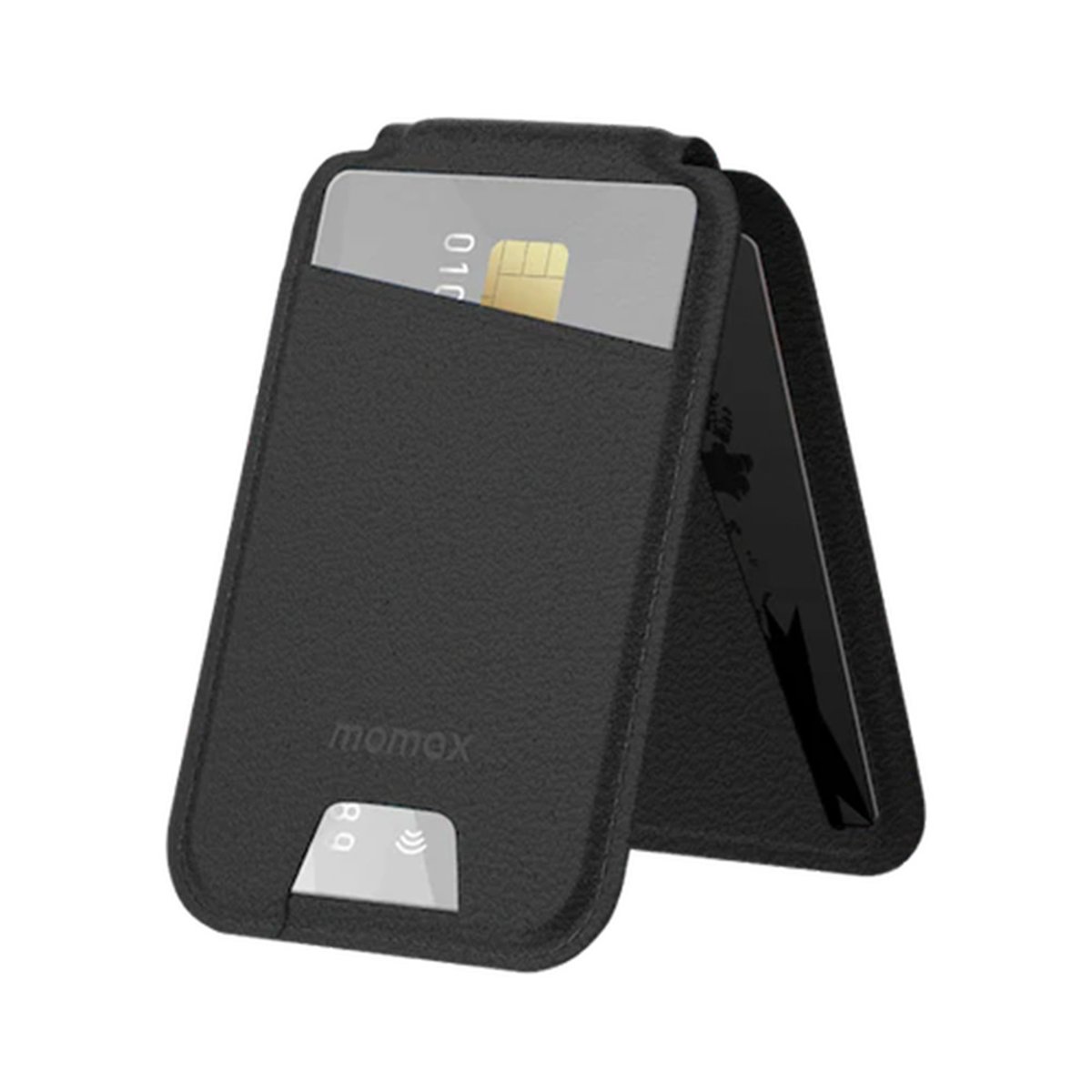 MOMAX 1-Wallet 多功能磁吸支架卡片收納包(SR29)(黑色)