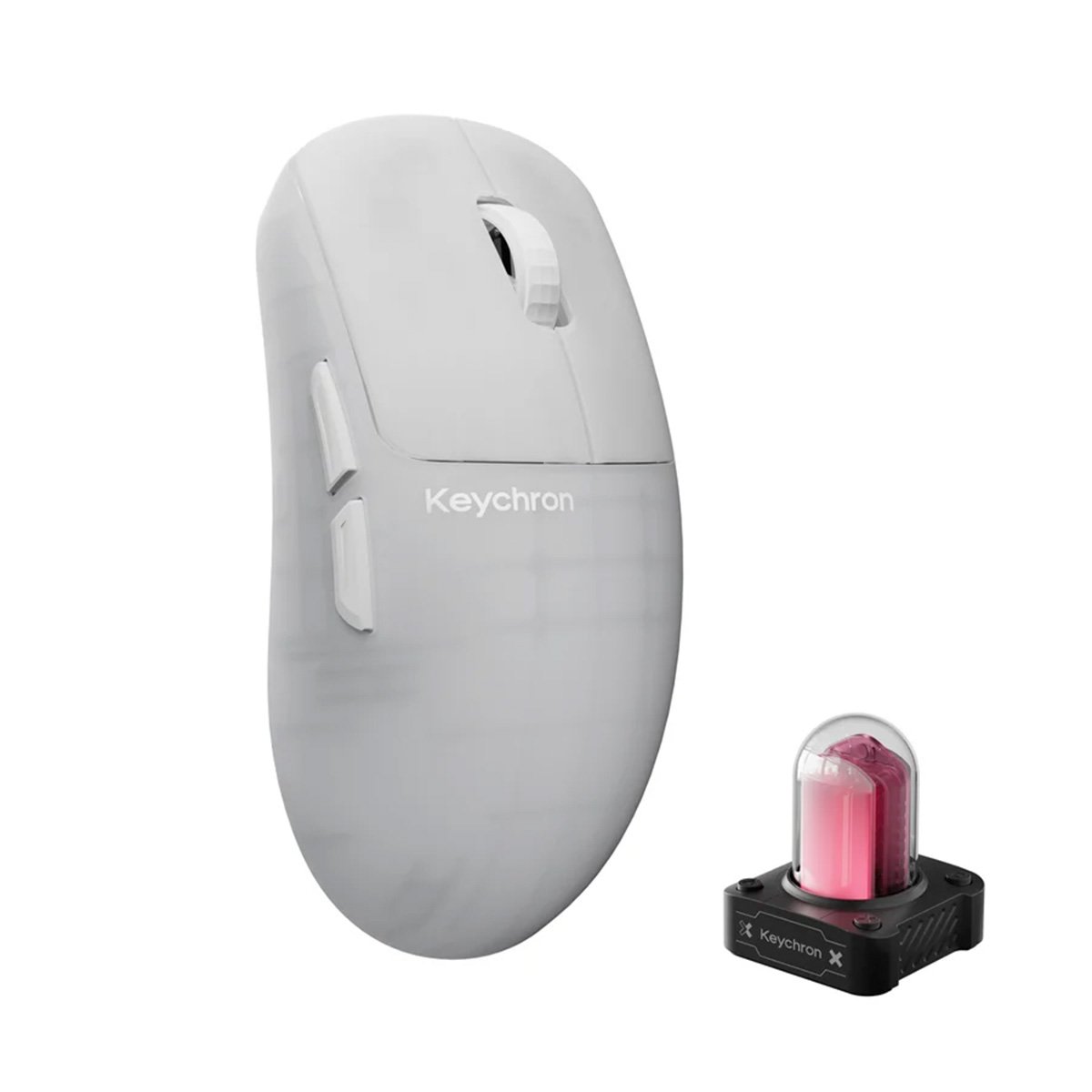 Keychron G6 HE 8K Wireless 雙模無線滑鼠(G6-HB7)(透白色)