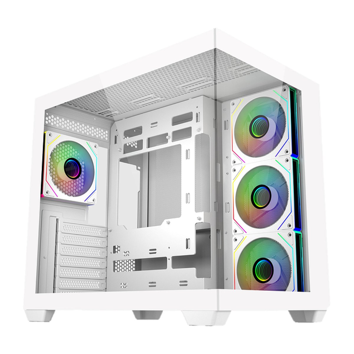 Cooler Master Elite 681 ATX 全景機箱 (預裝4把ARGB風扇)(白色)