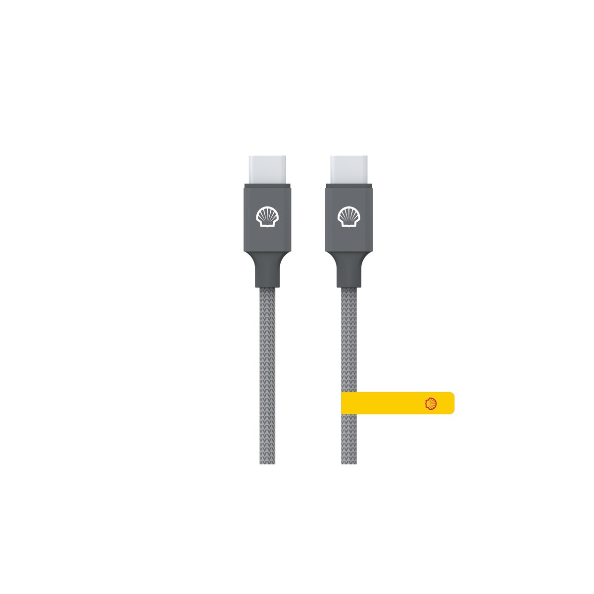 Shell CB-CC012 灰銀尼龍編織充電線(USB C to USB C-1米)