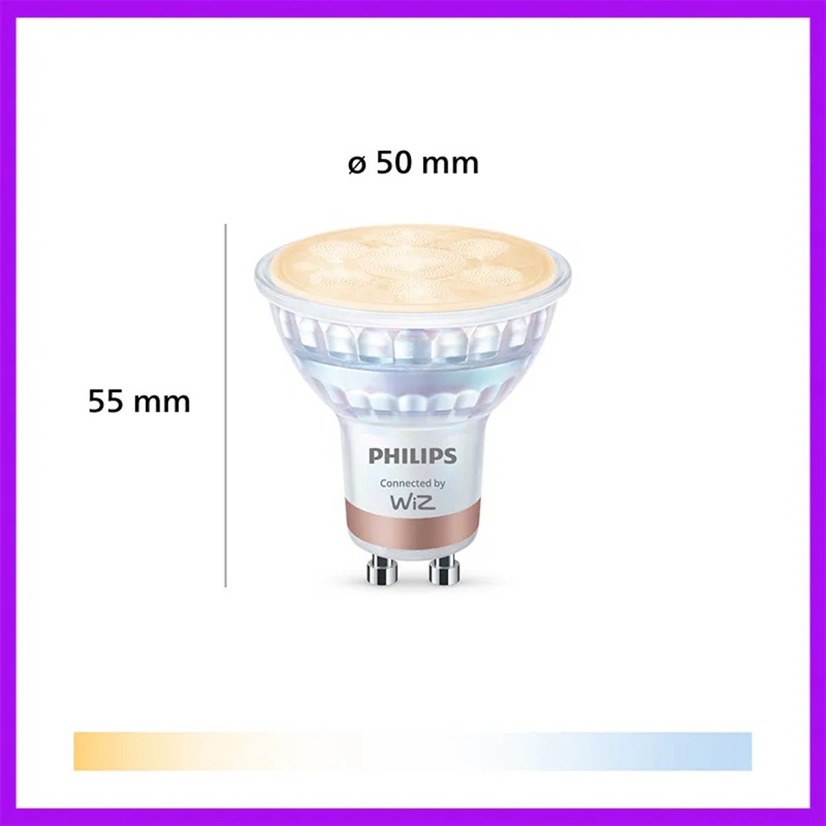 Philips Smart LED 4.7W GU10 GLASS WiZ 冷暖白光智能射燈