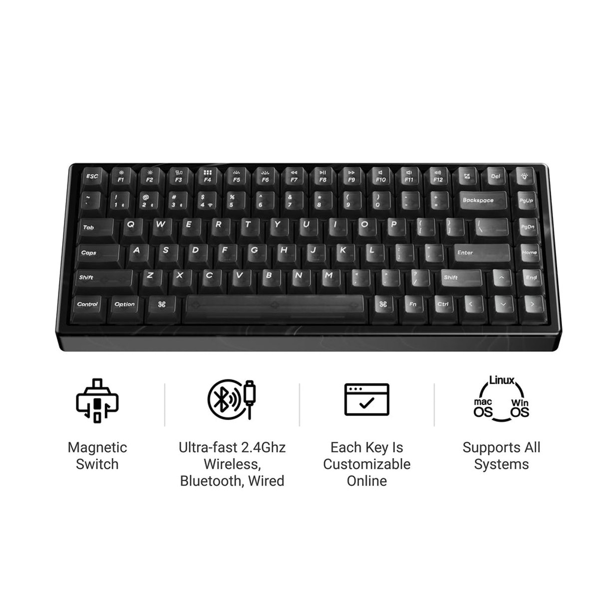 Keychron K2 HE (K2H-F1R) QMK 三模無線磁軸鍵盤(特別版-Resin Edition)