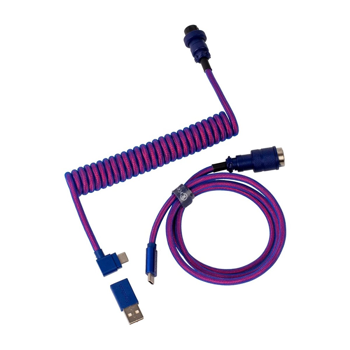 Keychron 優質編織USB-C捲線 (Cab-3)(紫色-L型插頭)