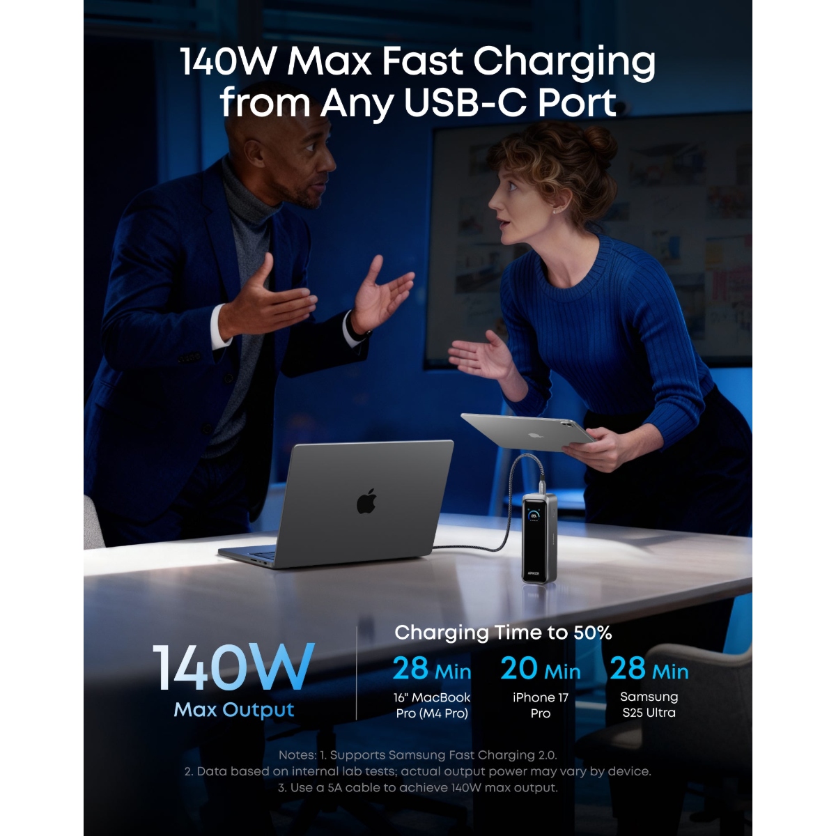 Anker Prime Power Bank 20000mAh 220W 雙向快充行動電源 (A110B)(Black)