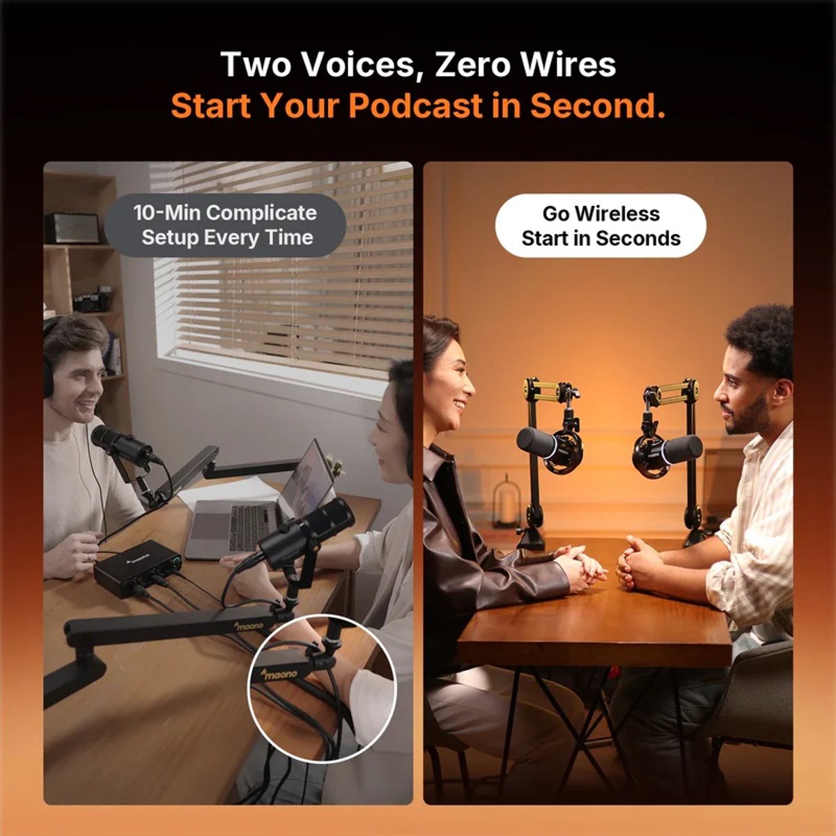 Maono PD200WT USB/XLR/2.4GHz 無線 動圈式麥克風