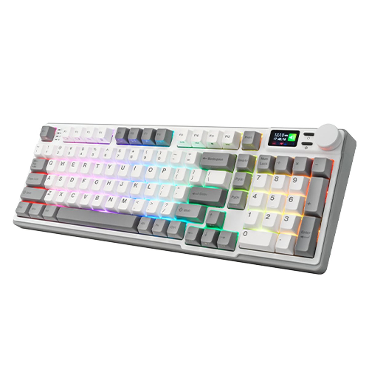 i-Rocks K85R RGB Hot-Swappable 無線機械鍵盤(靜音奶茶軸-冰晶白 Ice White)
