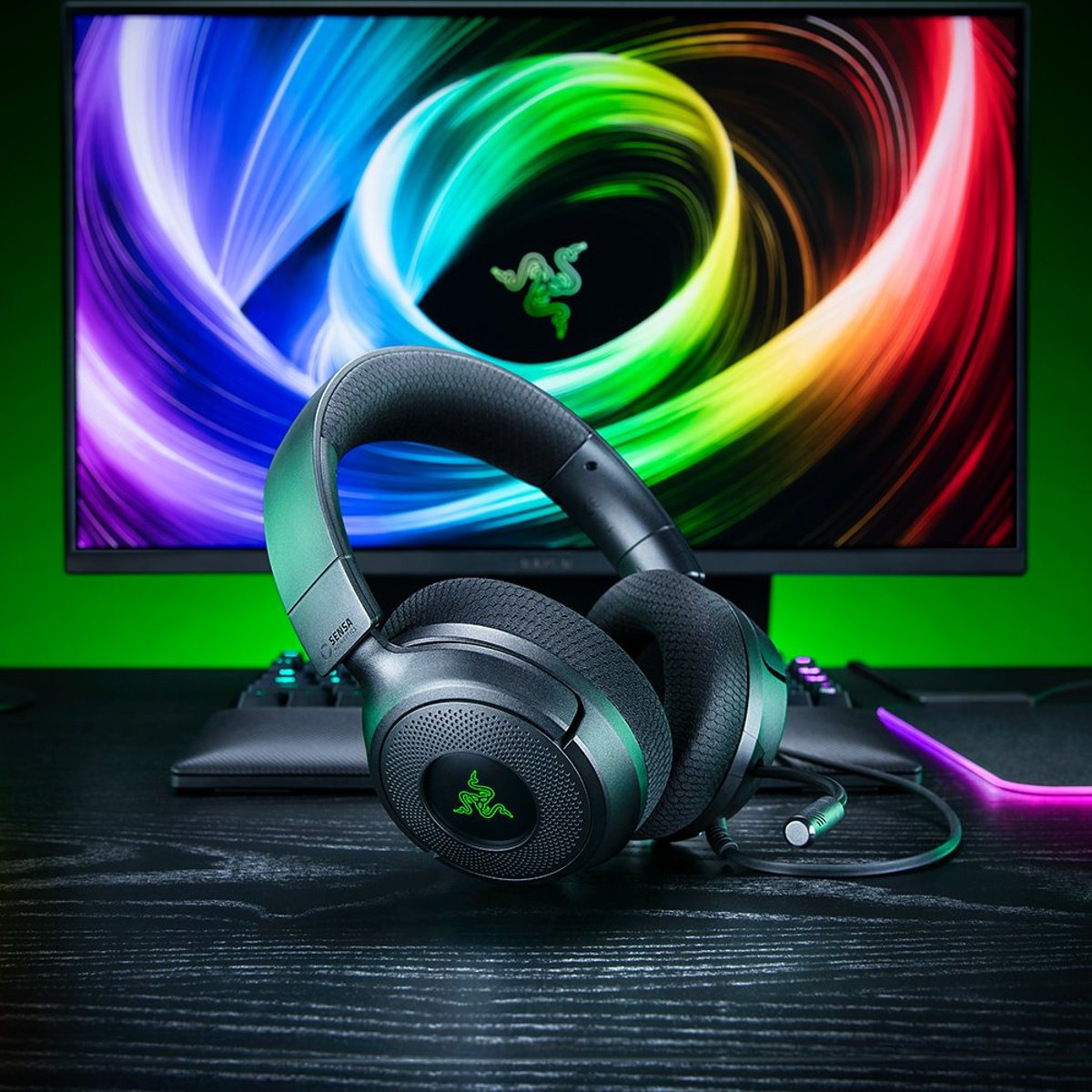 Razer Kraken V4 X Sensa HD Haptics 有線觸覺遊戲耳機