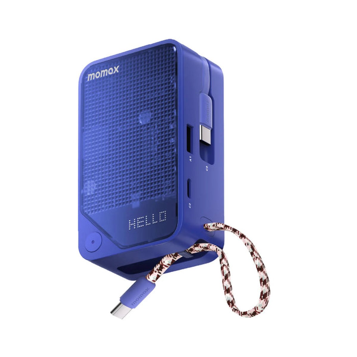 MOMAX 1-POWER X+ 10000mAh Battery 雙內建 USB-C 線流動電源(IP178)(藍色)