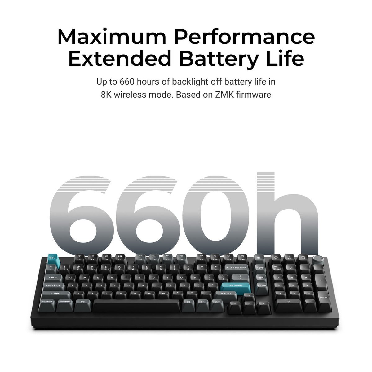 Keychron Q5 Ultra 8K (Q5U-M4) ZMK 96% 全鋁殼三模無線機械鍵盤(Keychron Silk POM 香蕉軸-黑色)