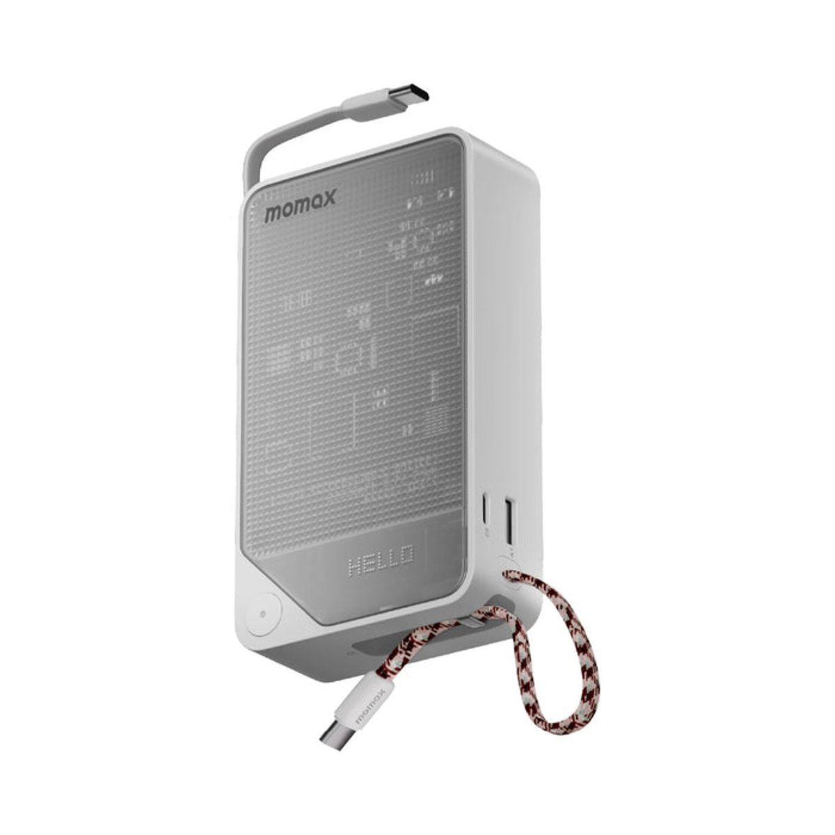 MOMAX 1-POWER X+ 20000mAh Battery 雙內建 USB-C 線流動電源(IP179)(白色)