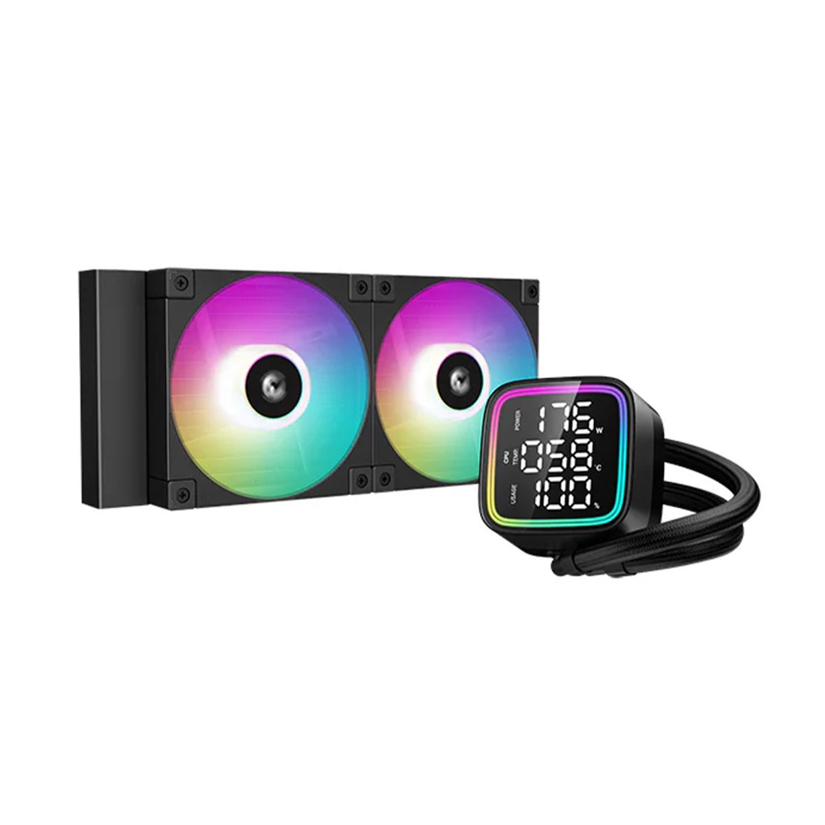 DeepCool LD240 240mm ARGB 數位顯示器 水冷散熱器(R-LD240-BKMSN-G-1)