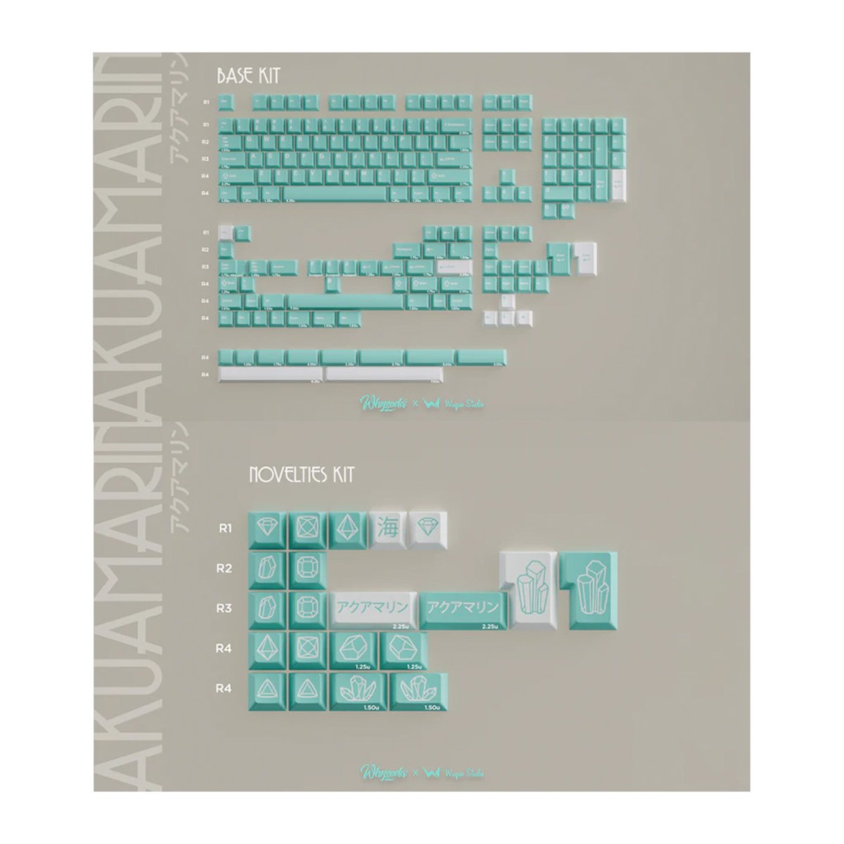 Meletrix Zoom75 x Akuamarin 聯名系列(Base + Novelties 鍵帽大全套)
