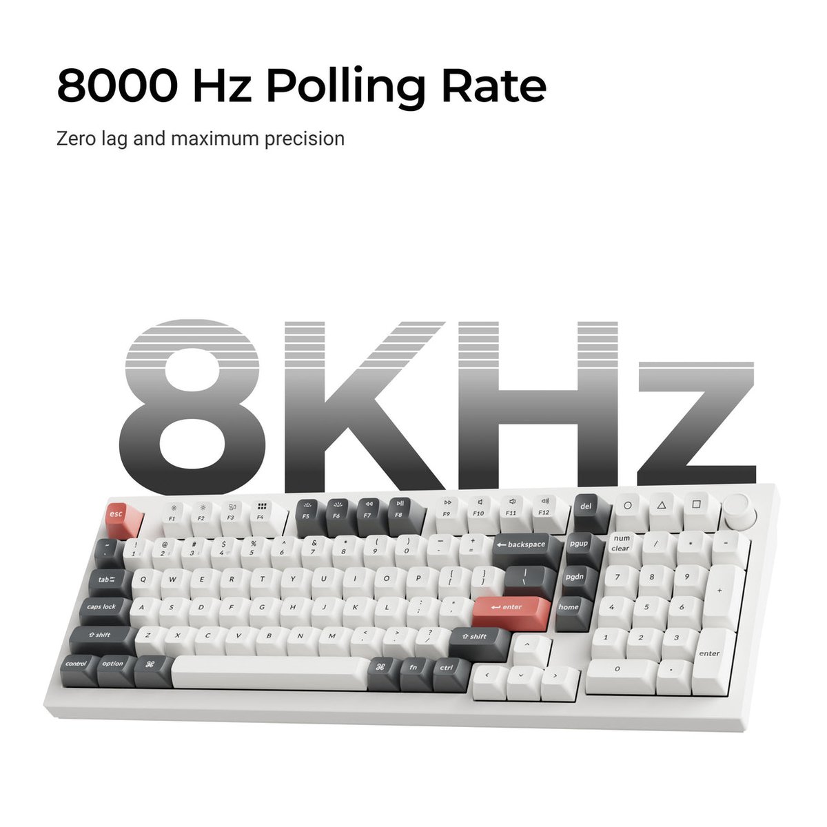 Keychron Q5 Ultra 8K (Q5U-M4) ZMK 96% 全鋁殼三模無線機械鍵盤(Keychron Silk POM 香蕉軸-黑色)