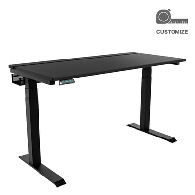 T57M Zenox Ergonomics Elite Custom Size Office Desk (Fixed) 人體工學Elite訂製尺寸文書枱 (固定版)(訂製尺寸(120-200cm)-黑色-固定版)